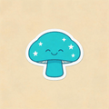 Cute Star Mushroom Vinyl Sticker | Kawaii Nature Decal for Water Bottle & Laptop
