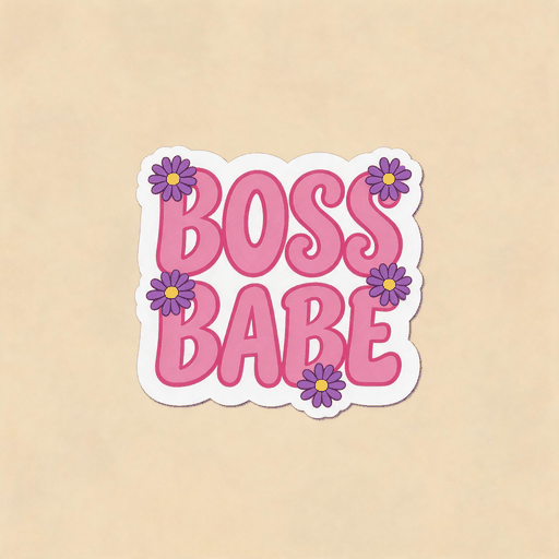 Boss Babe Floral Vinyl Sticker | Empowerment Aesthetic Decal for Laptop & Planner