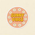 Sunny Vibes Daisy Vinyl Sticker | Retro Floral Aesthetic Decal for Laptop & Water Bottle