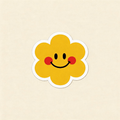 Smiley Daisy Flower Vinyl Sticker | Retro Floral Aesthetic Decal for Laptop & Water Bottle