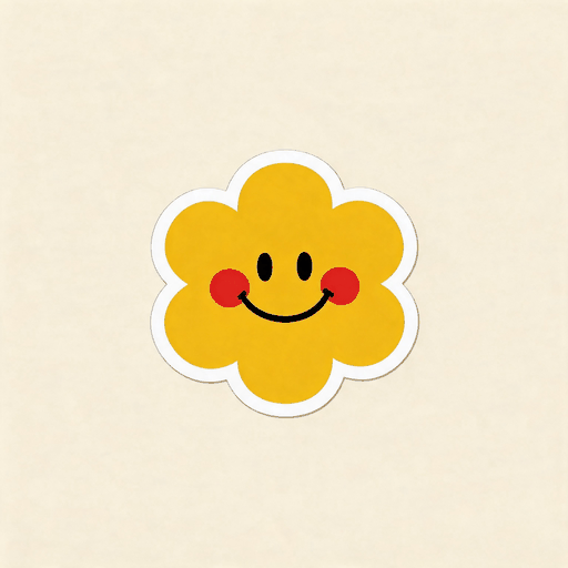 Smiley Daisy Flower Vinyl Sticker | Retro Floral Aesthetic Decal for Laptop & Water Bottle