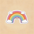 Smiley Rainbow Cloud Vinyl Sticker | Kawaii Sky Aesthetic Decal for Laptop & Journal