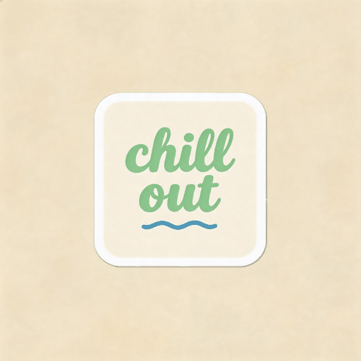 Chill Out Retro Wave Vinyl Sticker | Beach Aesthetic Decal for Laptop & Water Bottle