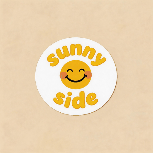 Sunny Side Up Smiley Vinyl Sticker | Retro Aesthetic Decal for Laptop & Phone Case