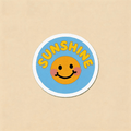 Sunshine Smiley Face Vinyl Sticker | Retro Aesthetic Decal for Laptop & Water Bottle
