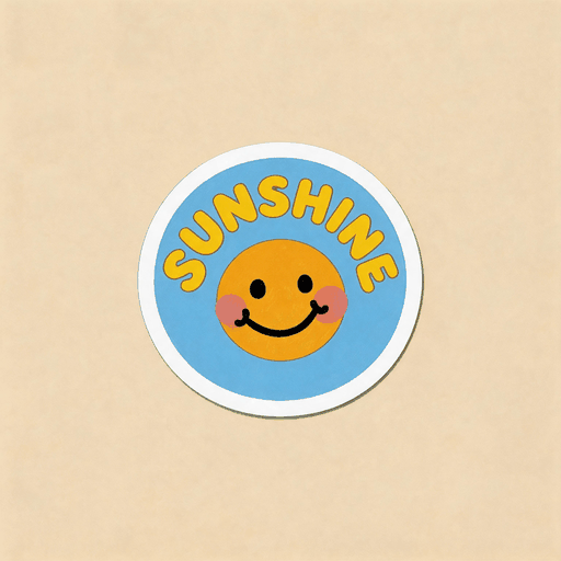 Sunshine Smiley Face Vinyl Sticker | Retro Aesthetic Decal for Laptop & Water Bottle
