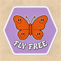 Fly Free Retro Butterfly Vinyl Sticker | Boho Nature Aesthetic Decal for Journal & Laptop