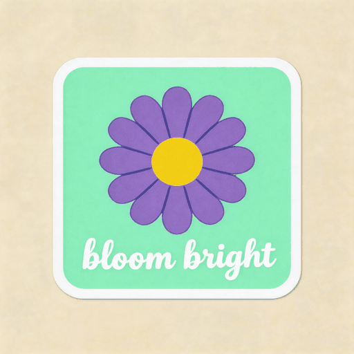 Bloom Bright Daisy Vinyl Sticker | Purple Floral Aesthetic Decal for Laptop & Water Bottle