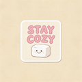 Stay Cozy Marshmallow Vinyl Sticker | Cute Comfort Aesthetic Decal for Laptop & Mug